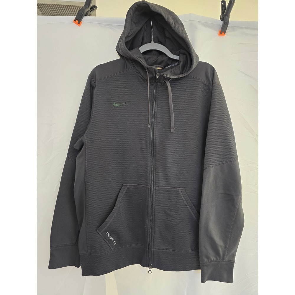 Nike Therma-Fit Men's Dark Gray Full Zip Hoodie Jacket Athletic‎ Fit Size L